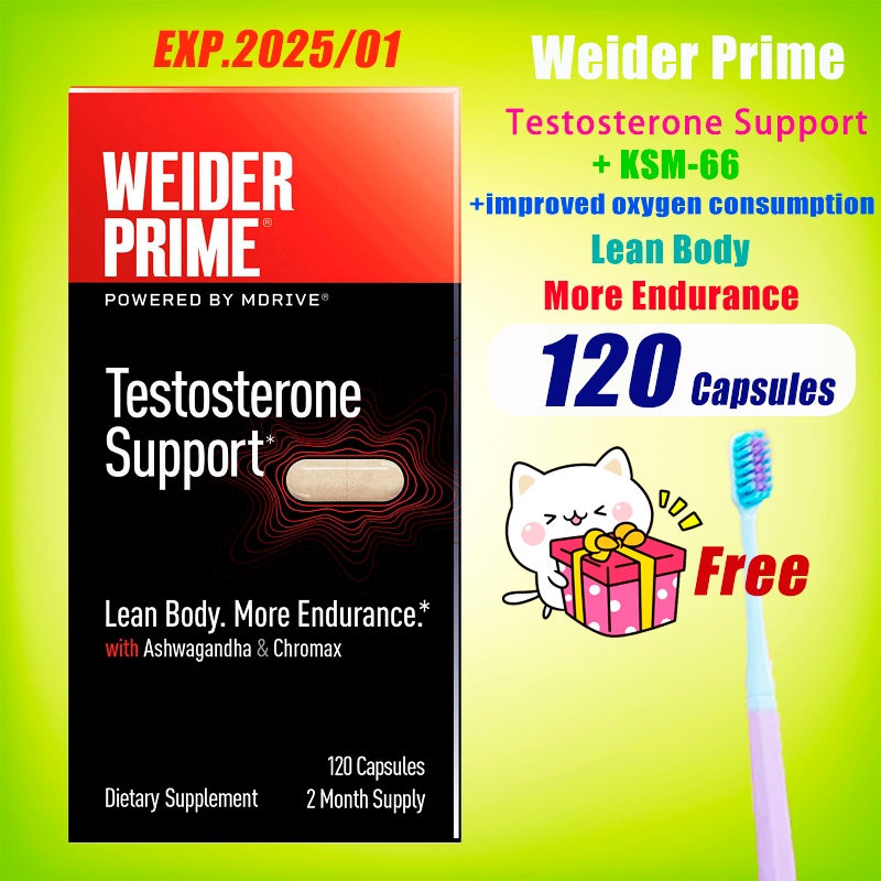 Weider Prime Testosterone Support 120 Capsules men Testosterone  multi-vitamins