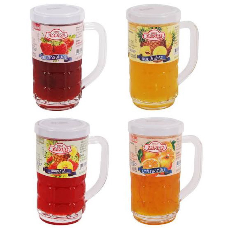 Empire strawberry orange  spread 320g. fl แยมผลไม้ ส้ม สตอเบอรี่ ในแก้ว