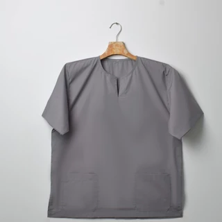 เสื้อนวด สปา สีพื้น แบบสวม คอเจาะ มีกระเป๋า 2 ข้าง ไซซ์ M–4XL ใส่สบาย 12 สี พร้อมส่ง ปลีก-ส่ง