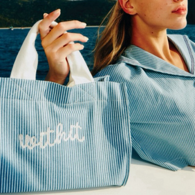 with.ti.store- BGW0241 กระเป๋าผ้าปักวิทอิทลายเชือก withit rope artwork tote bag