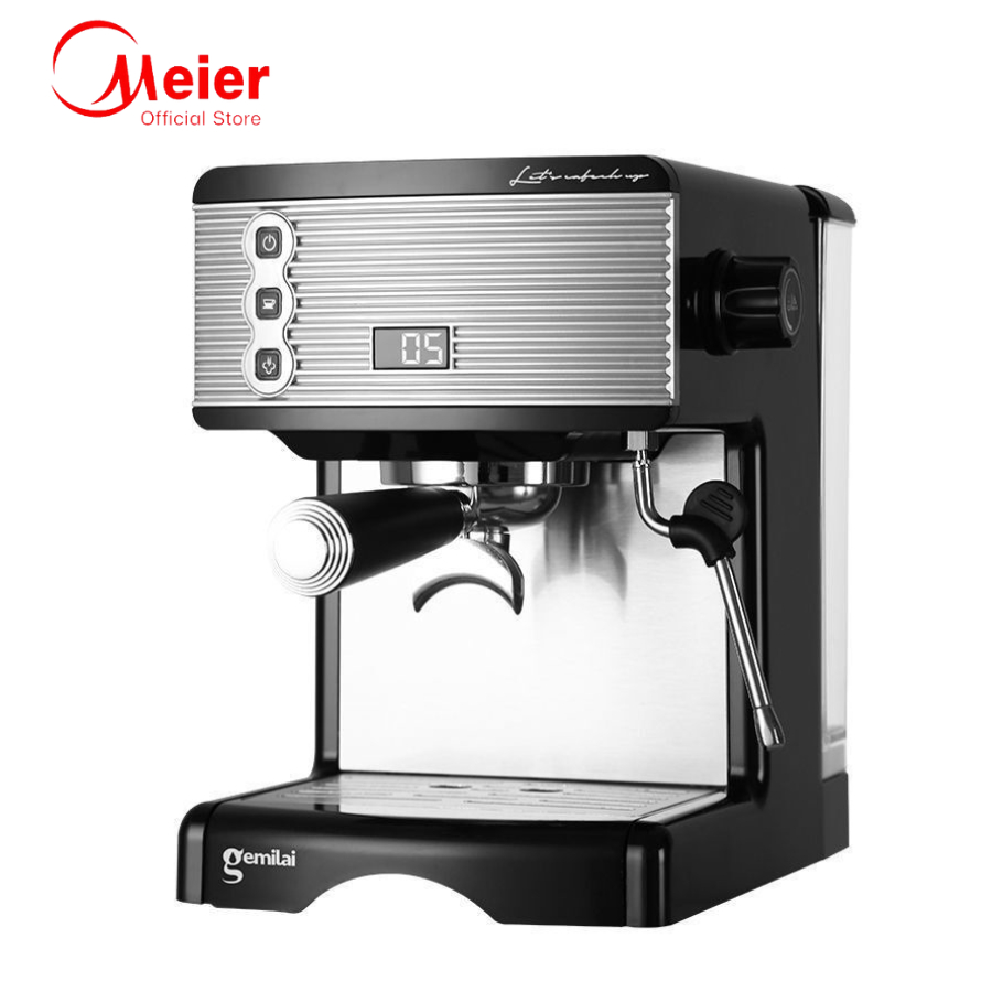 Meier เครื่องทำกาแฟ เครื่องชงกาแฟสดอัตโนมัติ ทำความร้อนได้เร็ว สามารถชงได้ 15 แก้ว/ชั่วโมง หัวฉีดไอน้ำหมุนได้ 360 องศา