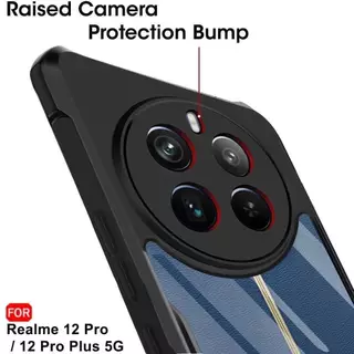 เคสRealme 12X 5G/Realme 12 5G/Realme 12 Pro Plus 5GเคสกันกระแทกขอบสีหลังใสRealme12+5G/Realme 12 Pro 5G/Realme 12Pro+5G