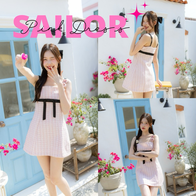 SAILOR PINK TWEET เดรสทวิตชมพู ละมุนมาก