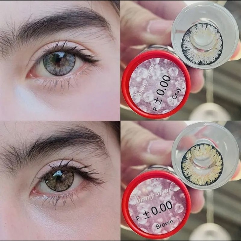 คอนแทคเลนส์ บิ๊กอาย รุ่น Tommy 3 tone สีเทา/ตาล Gray/Brown