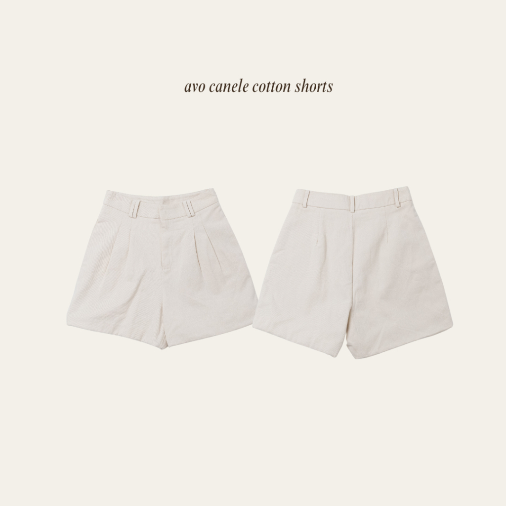 avo canele cotton shorts  กางเกงขาสั้นรุ่นใหม่ต้อนรับ summer☀️ รุ่นนี้รับประกันความทรงสวยย แมชง่ายกั