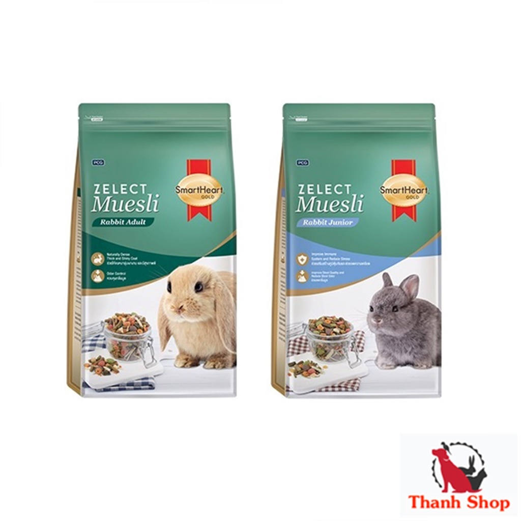 อาหารกระต่าย Zelect Muesli SmartHeart Gold สูตรสำหรับลูกกระต่าย และ กระต่ายโต 500 กรัม