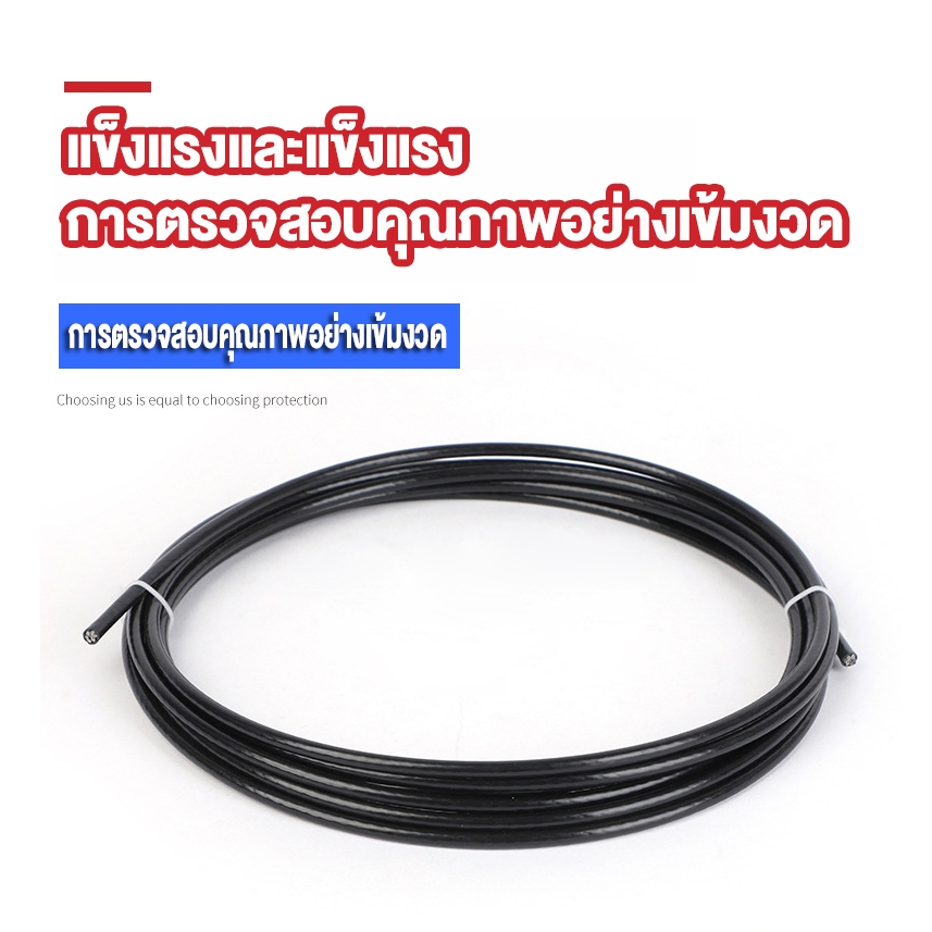 สลิงสแตนเลสเคลือบพีวีซี สีดำเคลือบ 304สแตนเลส 1-1.5-2-2.5-3 มิลลิเมตร ขนาดม้วนละ 100เมตร เหมาะสำหรับรั้ว เครน สะพานเหล็ก - รูปที่ 2