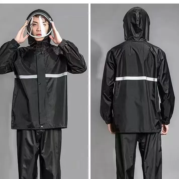ชุดกันฝน เสื้อ+กางเกง แถบสะท้อนแสง กันลม หมวกติดเสื้อ thumbnail 8