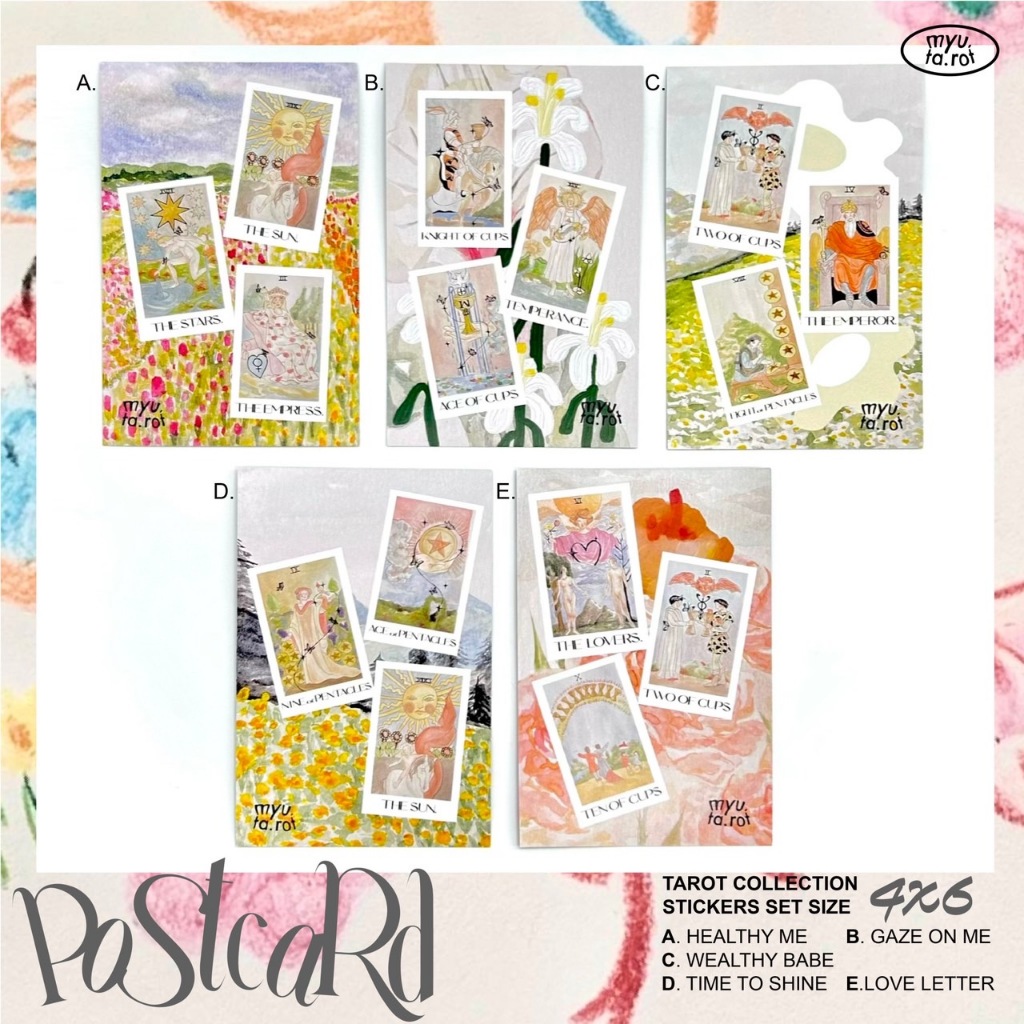 Postcard โปสการ์ดตกแต่งห้อง ไพ่ทาโรต์ ความหมายดี myutarot