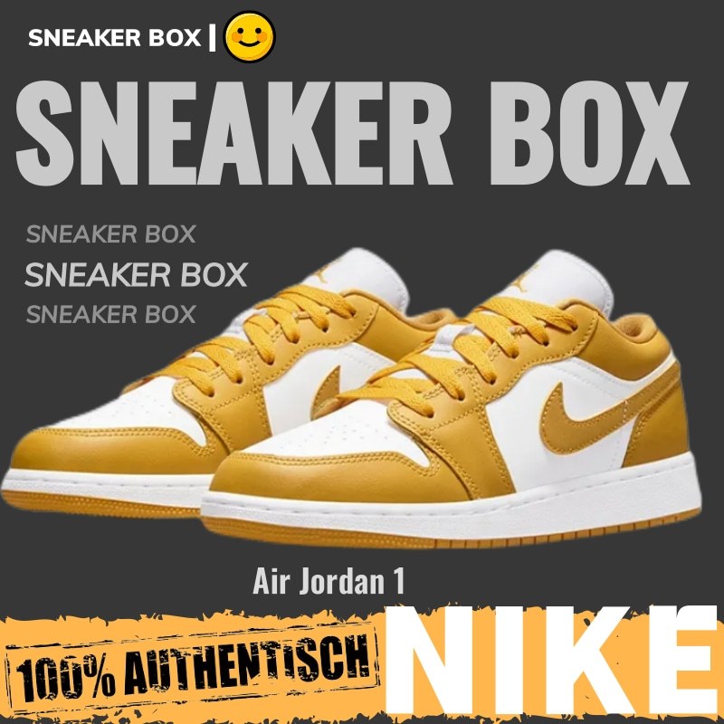 (ส่งฟรี) Nike Air Jordan 1 Low mustard yellow รองเท้าผ้าใบ รองเท้า nike 553560-171