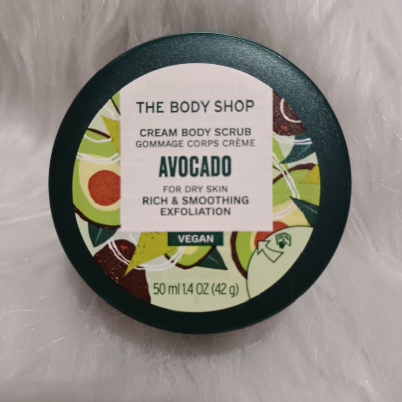 THE BODY SHOP AVOCADO CREAM BODY SCRUB 50ML (FOR VERY DRY SKIN)