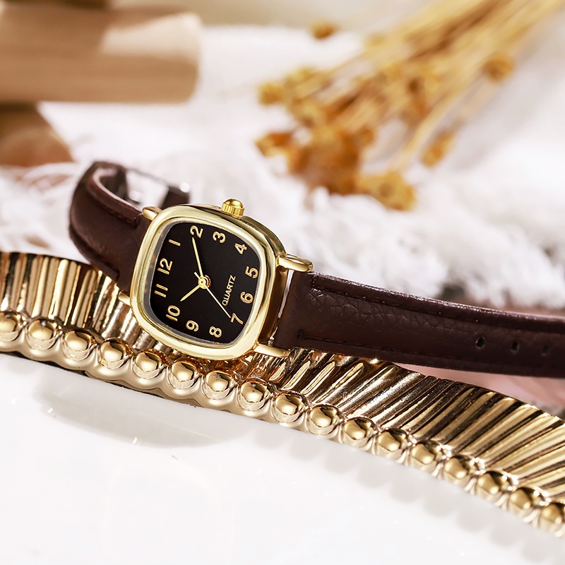 [จัดส่งจากกรุงเทพฯ] 2024 แบบใหม่ เรียบง่าย ผู้หญิง นาฬิกา นักเรียน อารมณ์ แฟชั่น ควอทซ์ หนังแท้ ย้อนยุคMOYENNE - รูปที่ 3