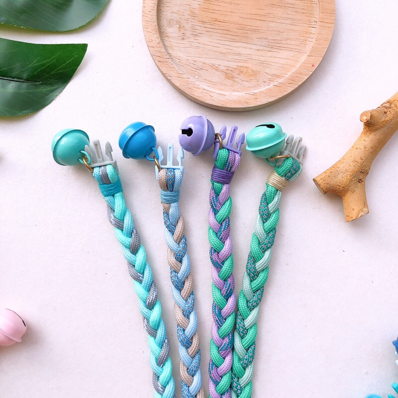 รุ่นสายสะท้อนแสงได้! ใหม่ ปลอกคอสัตว์เลี้ยงแบบเชือกถักเปีย น่ารัก สดใส - รูปที่ 5