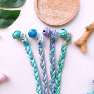 รุ่นสายสะท้อนแสงได้! ใหม่ ปลอกคอสัตว์เลี้ยงแบบเชือกถักเปีย น่ารัก สดใส