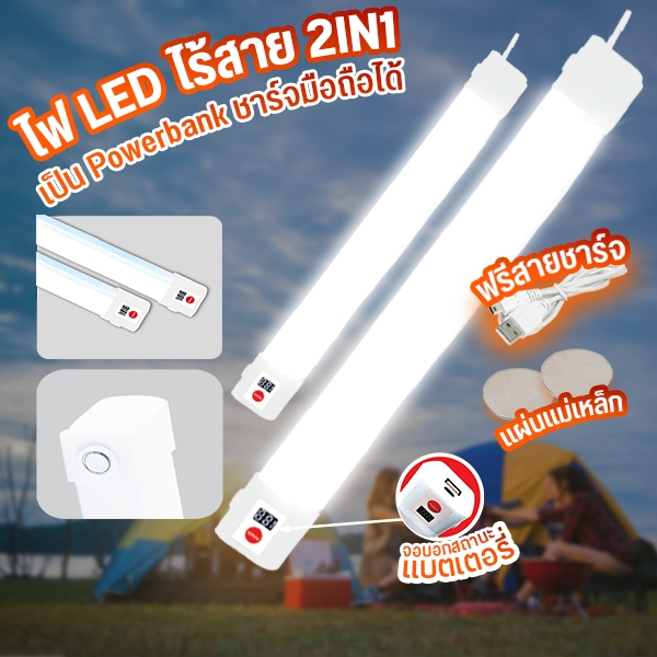 หลอดไฟพกพา LED หลอดไฟติดผนัง ใช้เดินป่า ตั้งแคมป์ ชาร์จไฟบ้าน USB