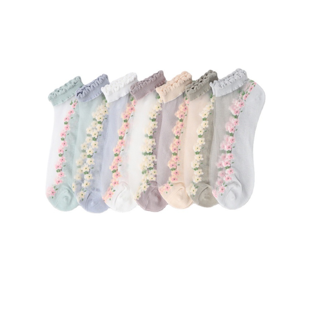 (ส่งจากไทย ราคาต่อ1คู่) 129 ถุงเท้า ข้อสั้น แฟชั่น