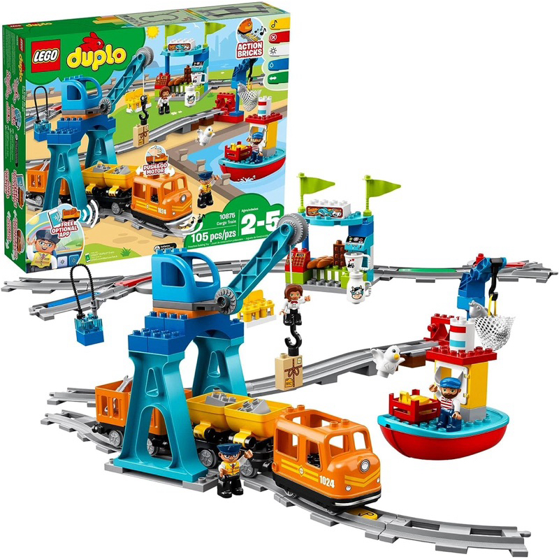 LEGO DUPLO Cargo Train 10875 Battery-Operated Building Blocks Set (105 Pieces)