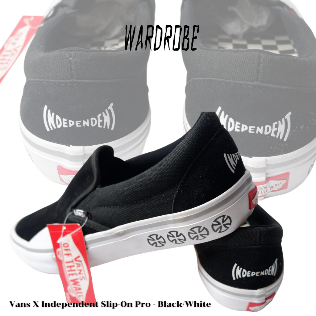 รองเท้า Vans คอลแลบส์กับ Independent  / Vans X Independent Slip-On Pro - Black/White SIZE : 10US