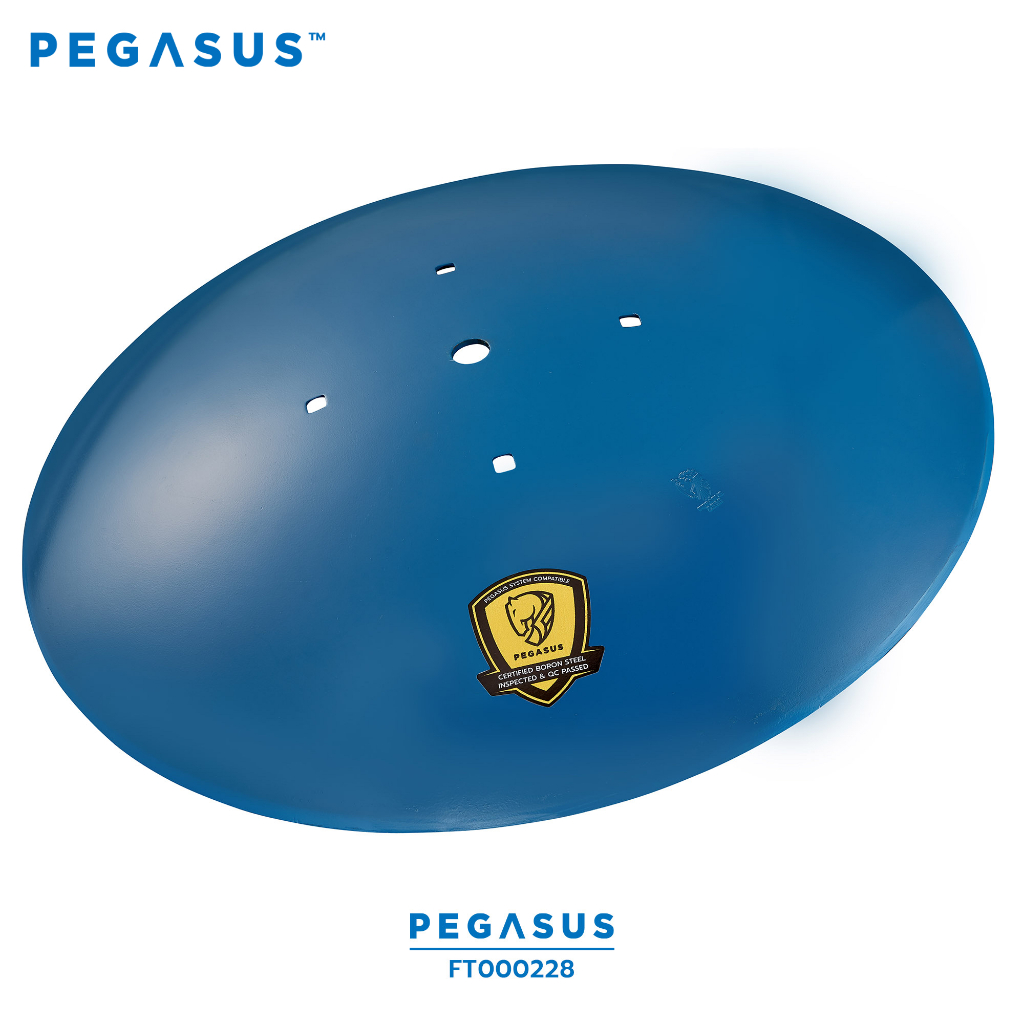 ใบผานบุกเบิก 28" หนา 6 มม. โค้งน้อย บัวใหญ่ PCD 230 มม. จานไถม้าบินเพกาซัส (เหล็กโบรอน)