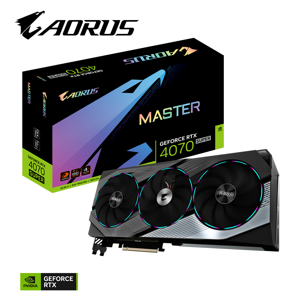 VGA (การ์ดแสดงผล) GIGABYTE AORUS GeForce RTX 4070 SUPER MASTER 12G (GV-N407SAORUS M-12GD)