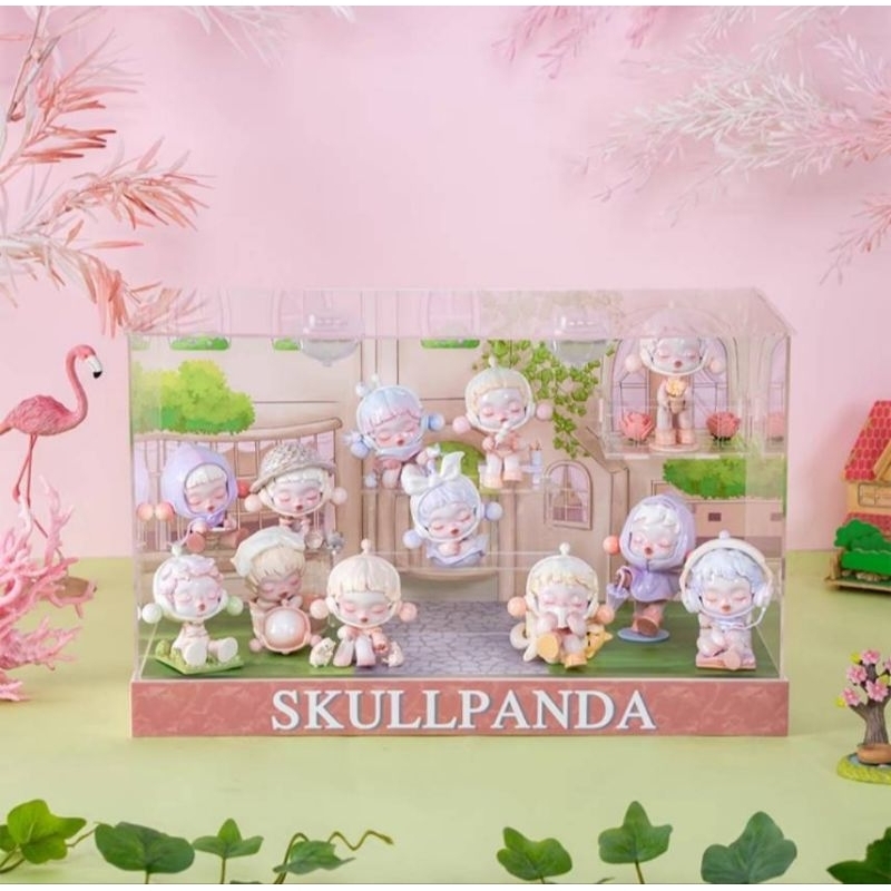 [พร้อมส่งในไทย] ชั้นวางโมเดล ตู้โชว์โมเดลskull panda กล่องอะคริลิค+ไฟ+ของตกแต่ง