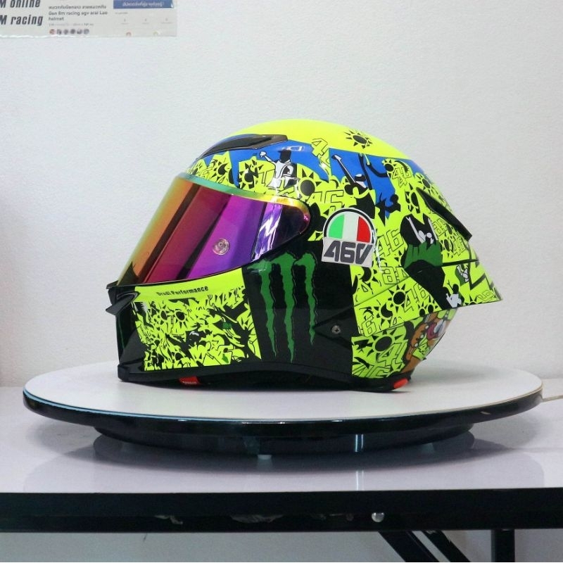 มือ1 สีชมพู หมวกกันน็อคเต็มใบ ร้าน8m racing 8m online สำหรับขับรถบิ๊กไบค์สไตล์สปอร์ต ใส่ได้ทั้งหญิงห