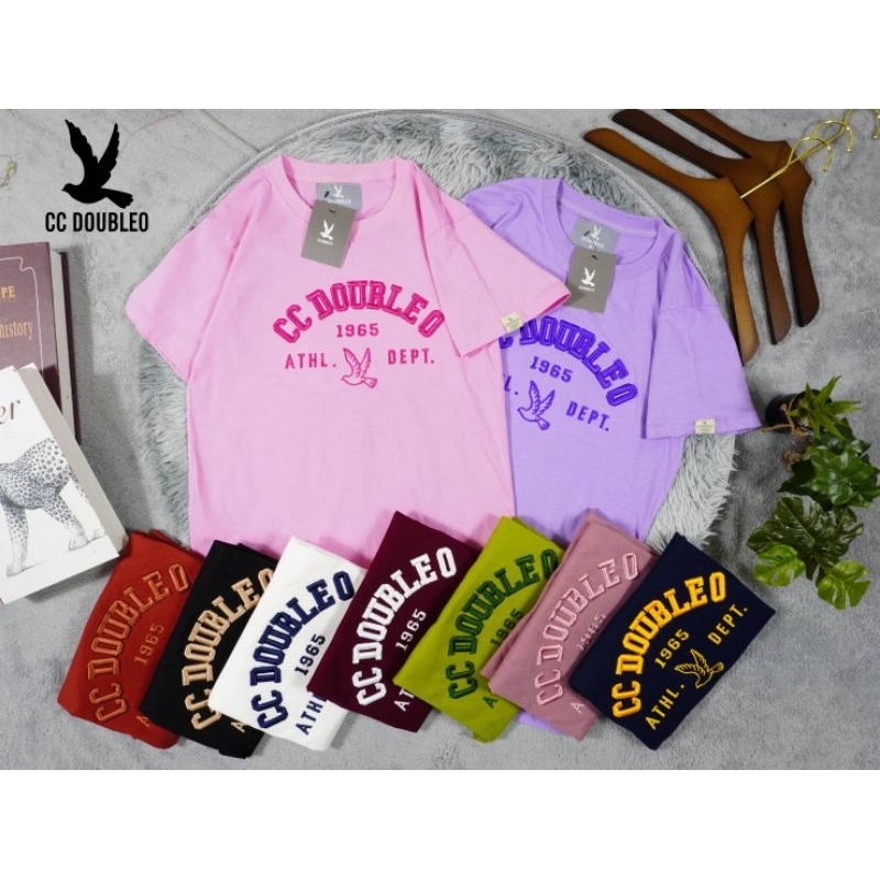 เสื้อยืดแขนสั้นCC DOUBLEO (ราคาถูก!!!)โค้ง งานปัก งานป้าย ผ้าcotton100%