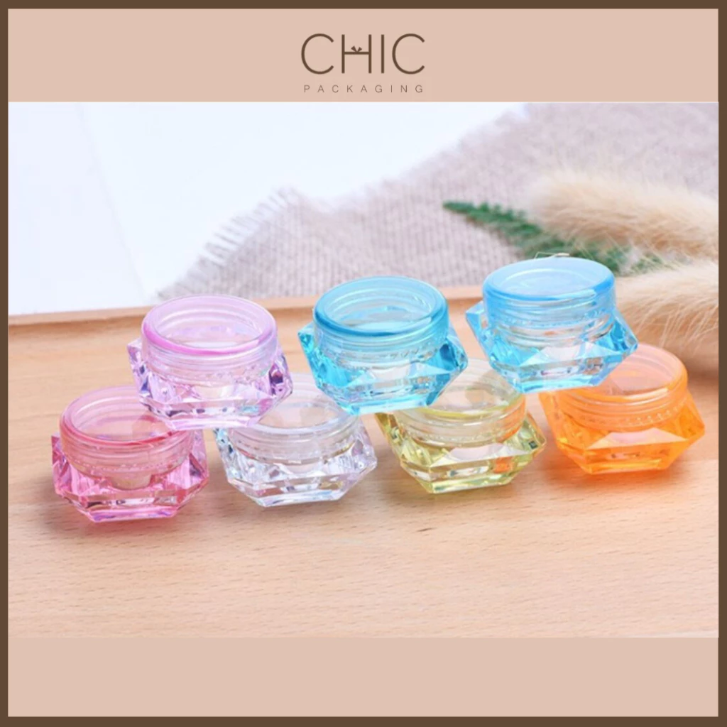 พร้อมส่ง ตลับเพชร กระปุกครีมเปล่า กระปุกเครื่องสำอางพลาสติก ใส่ครีมทาหน้า ลิปมัน เจล ของชำร่วย thumbnail 7