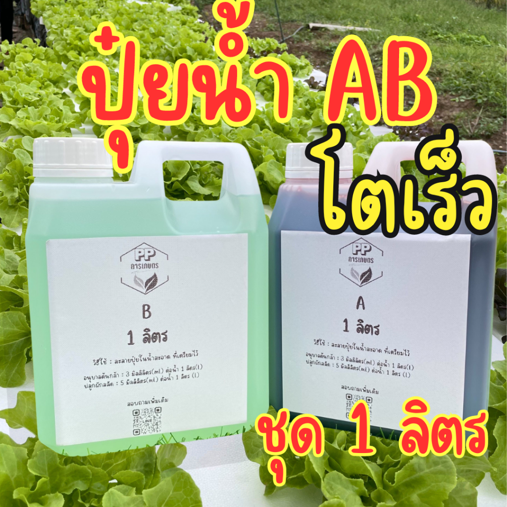 ปุ๋ยน้ำ AB สูตรเข้มข้น ธาตุอาหารปุ๋ย AB (** 1 ลิตร **)