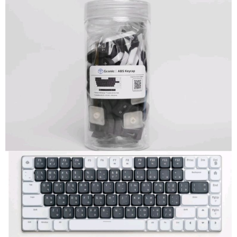 คีย์แคป Low Profile Gconic A75 MK II Keycap Set ไฟลอดทั้งตัวอักษรไทยและอังกฤษ!!