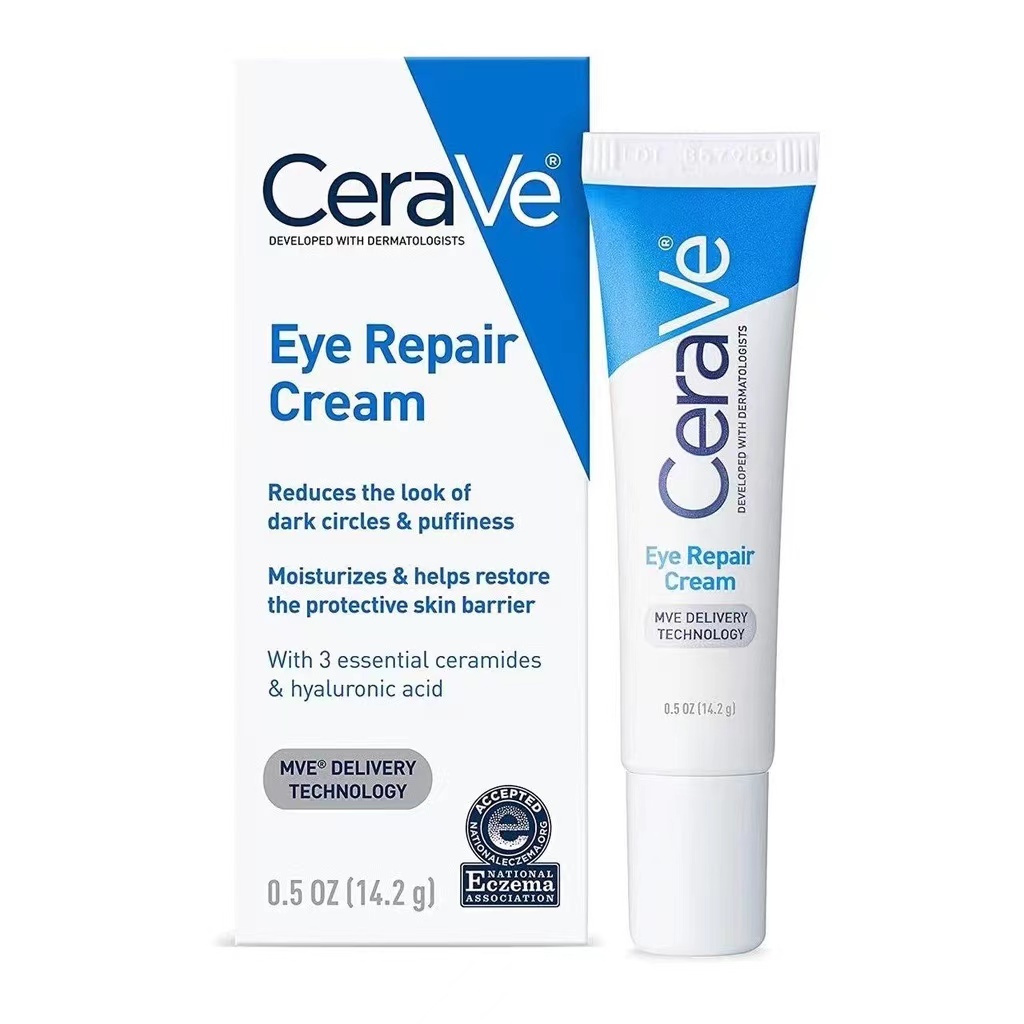 CERAVE Eye Repair Cream 14.2ml เซราวี ครีมบำรุงรอบดวงตา บรรเทารอยหมองคล้ำและอาการบวม คืนความกระจ่างใส คงความชุ่นชื้น