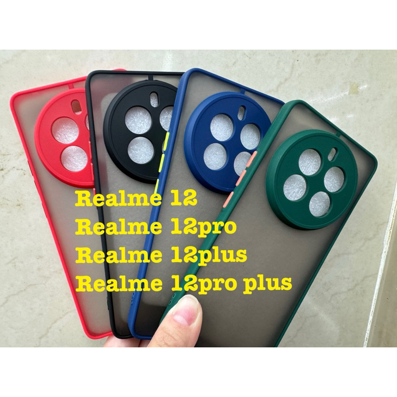 Realme 12proplus🥰 พร้อมส่งใน🇳🇱🥰เคสขอบนิ่มหลังแข็งขุ่นคลุมกล้อง For Realme 12/Realme 12pro/Realme 12p
