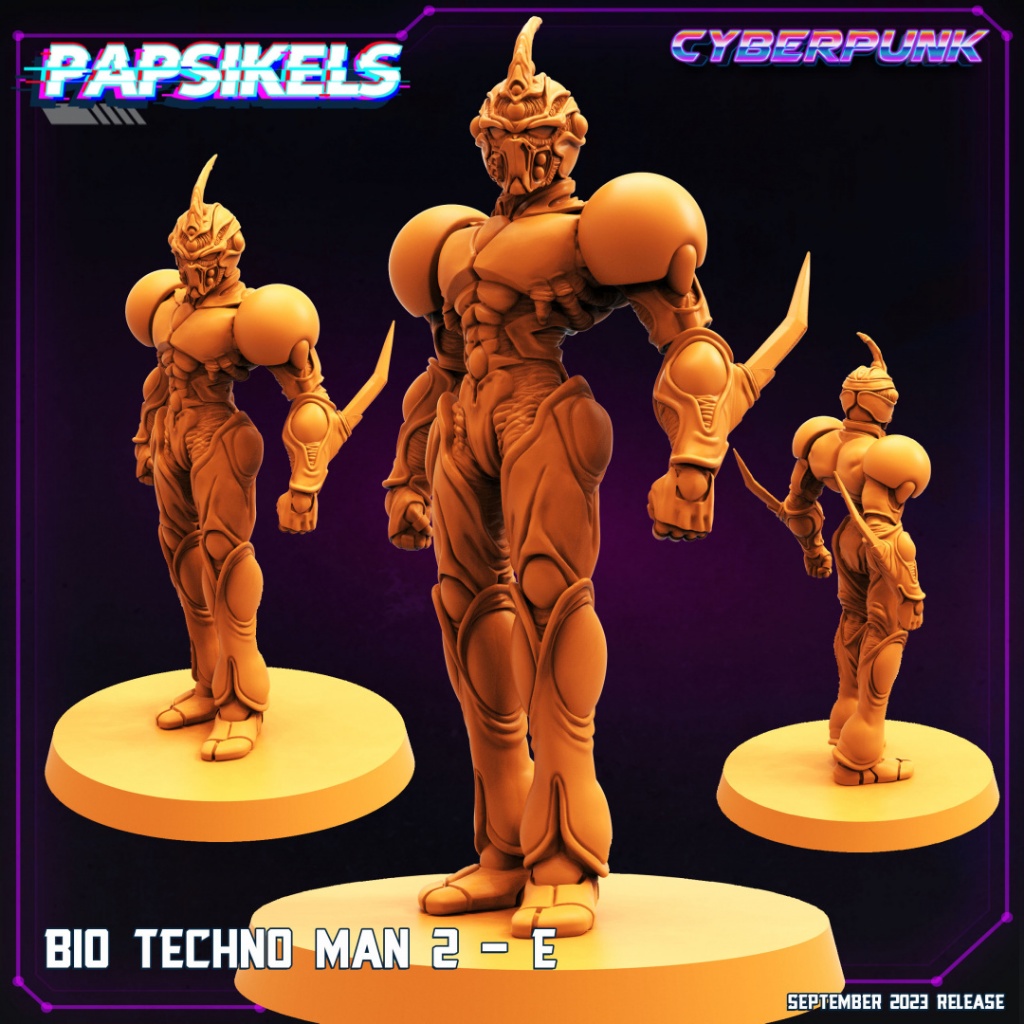 Bio Techno Man 2 [E] - Bio-Booster - Humanoid / 32mm scale 3D printed miniature PSK