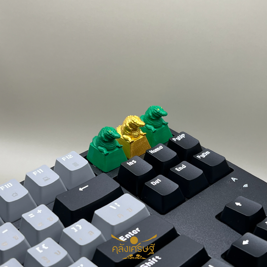คีย์แคปจระเข้เฝ้าทรัพย์ รุ่นรับเงินล้าน Keycap คีย์แคปเรซิ่นปุ่มกดคีย์บอร์ดมงคล