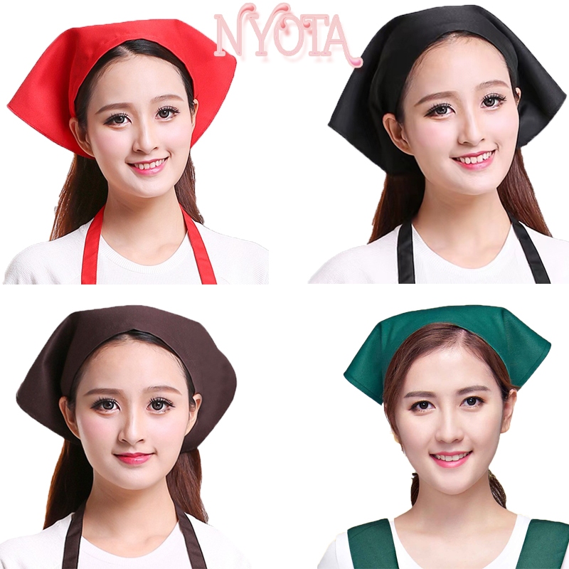 NYOTA ญี่ปุ่นผ้าพันคอสามเหลี่ยมร้านอาหาร headscarf Catering waiter ผู้ชายและผู้หญิงทำงานหมวกเรียบง่าย