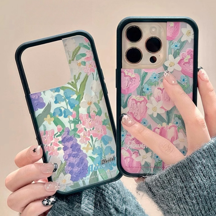 จัดส่ง24ชม เคสโทรศัพท์ 15 14 13 12 11 Pro max for iPhone 15 case บางเบาพกพาง่าย แฟชั่น Wildflower การ์ตูน ดอกไม้ case