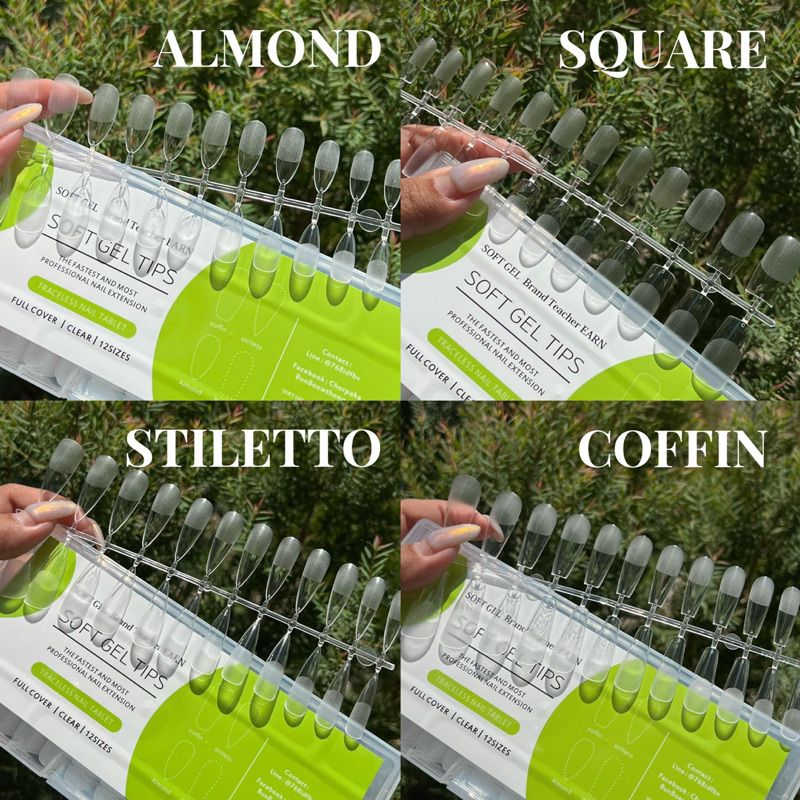 PVC SOFT GEL ทิปส์ (แบรนด์ของครูเอิน) เนื้อซอฟต์เจล บาง สวย ไม่เปราะ หักยาก