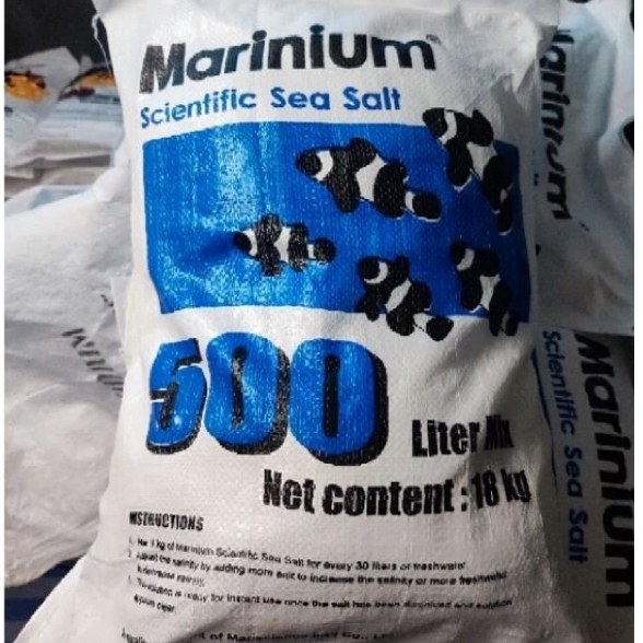 Marinium scientific sea salt เกลือ ทำน้ำทะเลสูตรเลี้ยงปลาล้วน 18kg.ทำน้ำได้500ลิตร เกลือมารีเนี่ยม จัดส่งไว