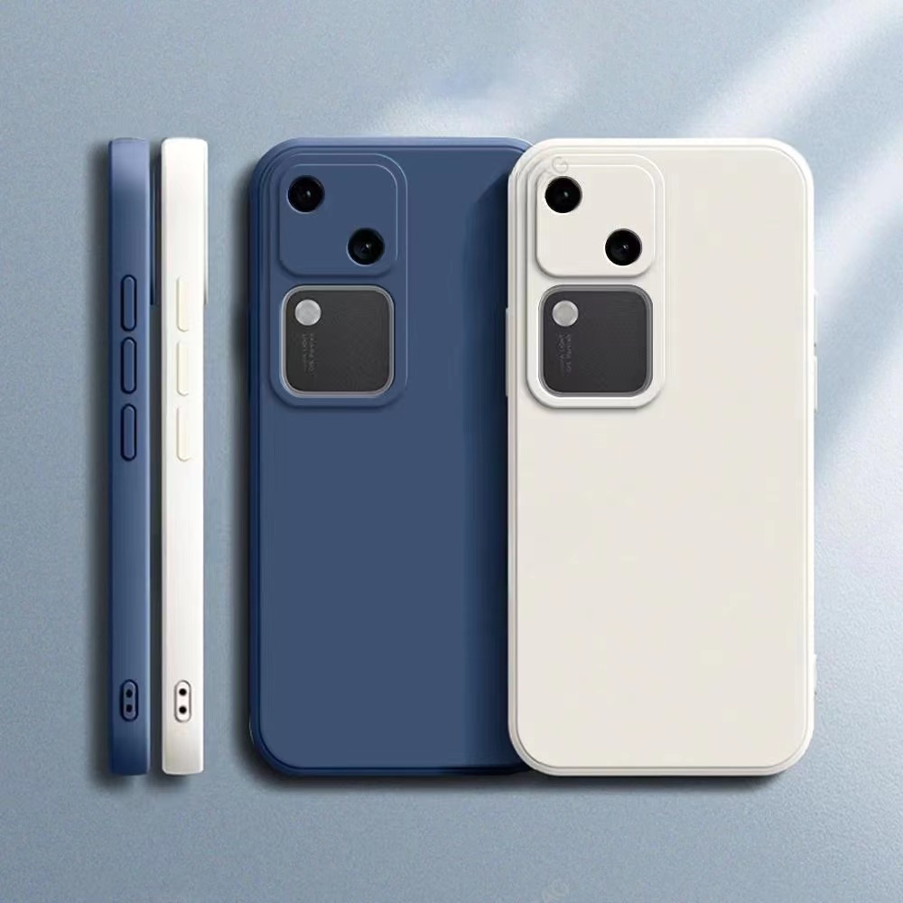 เคสโทรศัพท์ซิลิโคนขอบตรงแบบนุ่ม สำหรับ Vivo V30 V30pro กันกล้อง เคสกันกระแทก