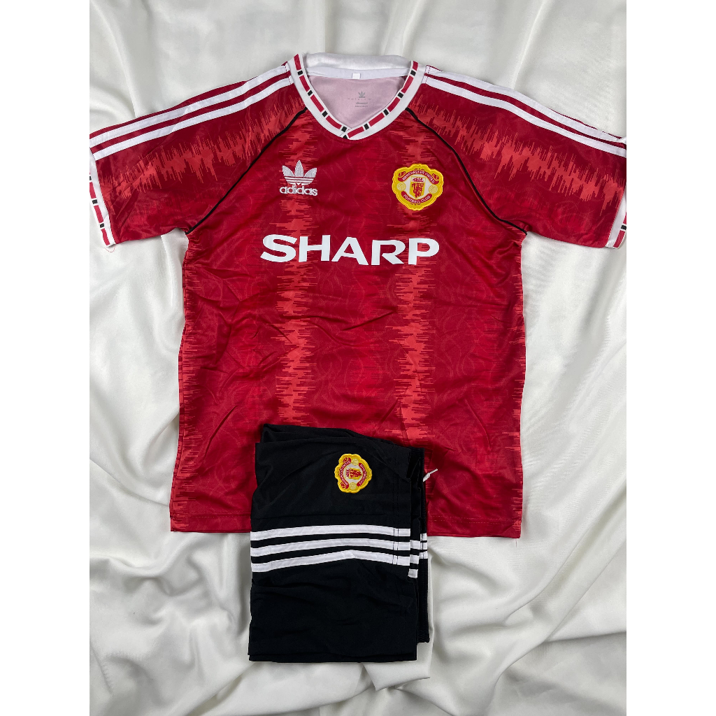 ชุดบอลย้อนยุค MUN (ฺRed, 1990-1991) เสื้อบอลและกางเกงบอลผู้ชาย ปี 1990-1991