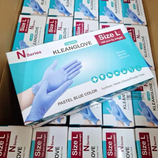 ใหม่✨ส่งไว 4ขนาด✅ ถุงมือไนไตร อนามัย 100ชิ้น ไม่มีแป้ง Nitrile Gloves ถุงมือไนไตรสีดำ สีฟ้า การแพทย์ คลีนโกรฟ แบบหนา