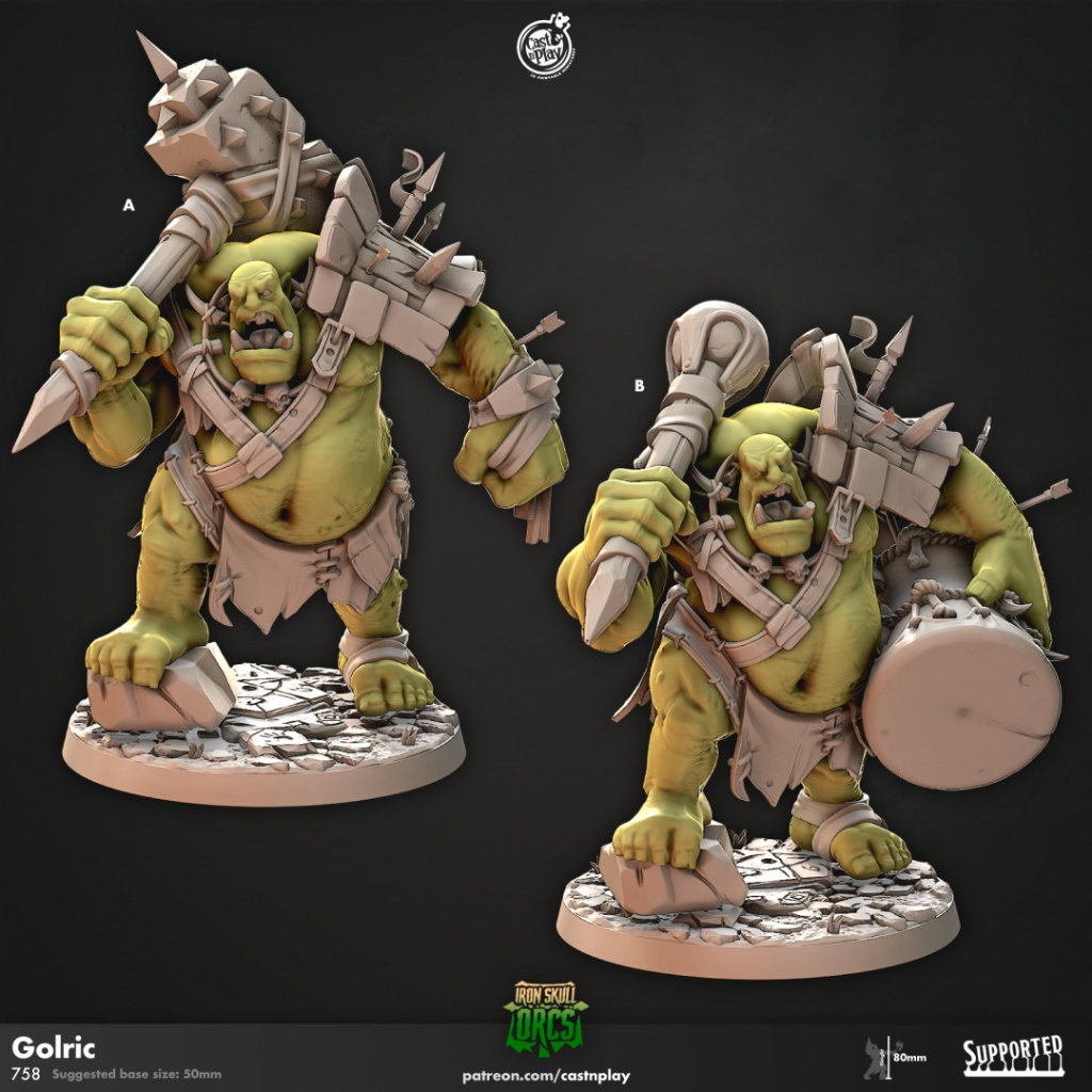 Golric - Iron Skull Orcs - Giant Ogre / 32mm scale 3D printed miniature CNP