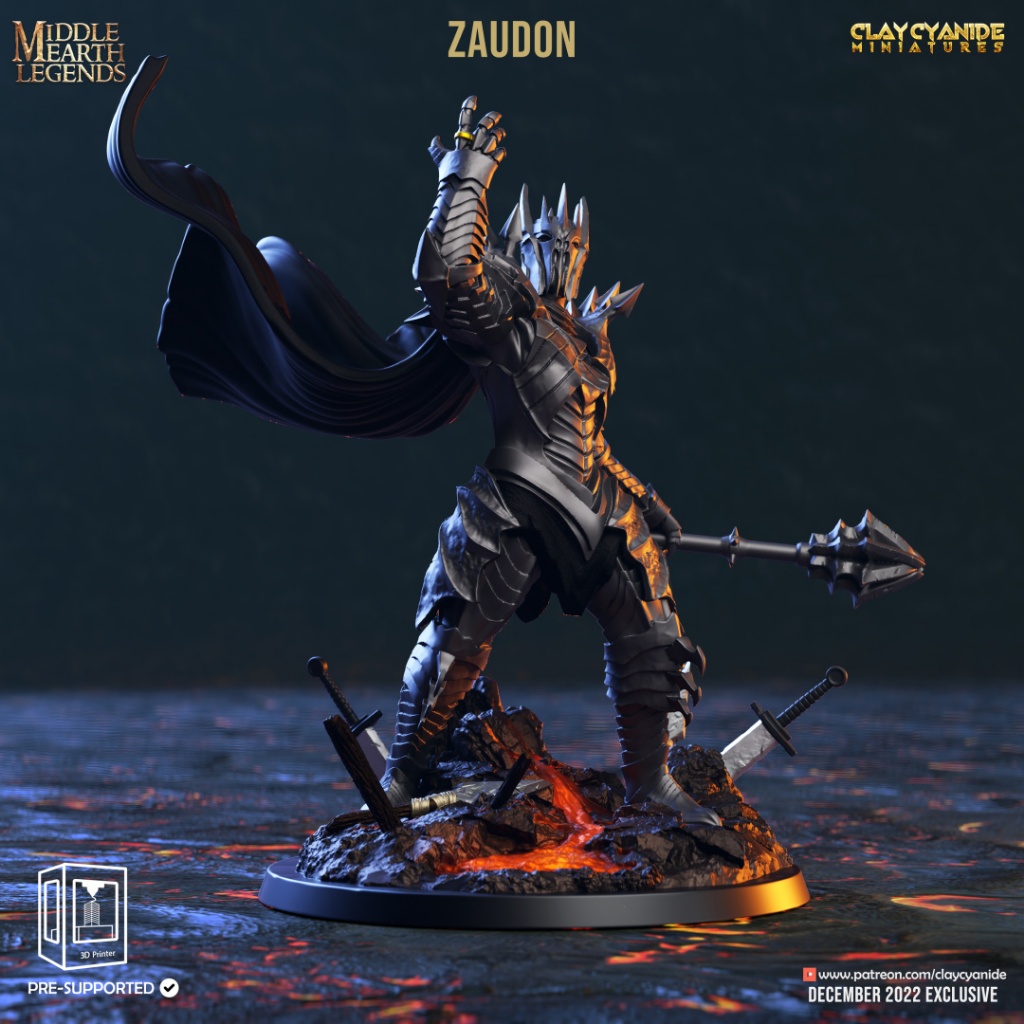 Zaudon - Middle Earth Legends - Humanoid Fiend / 32mm scale 3D printed miniature CCM