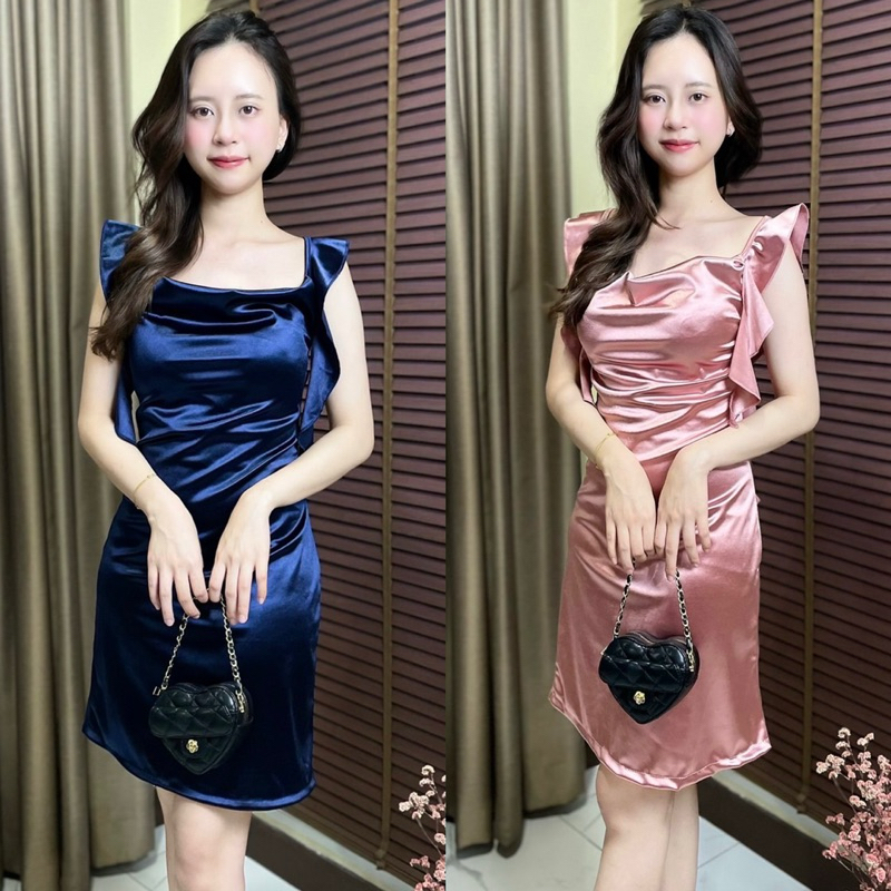 Baifern ชุดเดรส ชุดออกงาน ชุดราตรี ผ้าซาติน