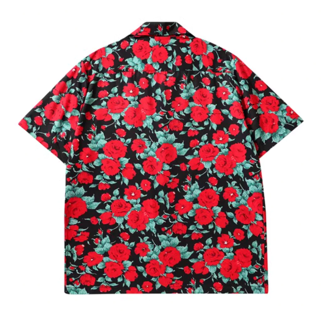 เสื้อฮาวายแขนสั้นลายกุหลาบแดง Red Rose Hawaii Shirt thumbnail 9