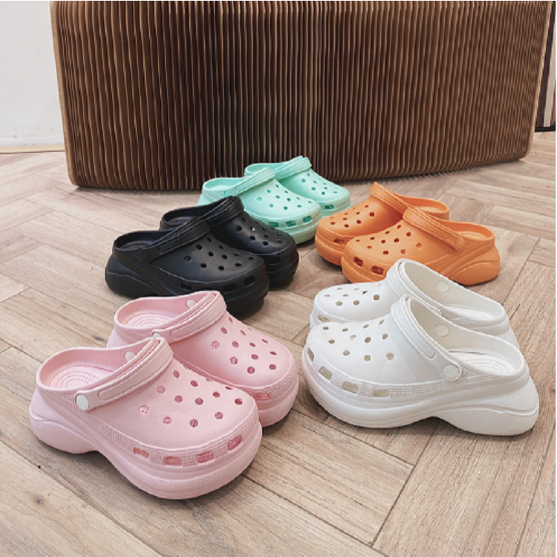 NJCAR1 ( พร้อมส่งจากไทย ) SHOES1 รองเท้าหัวโต สไตล์เกาหลี พื้นนุ่ม ส้นหนา ใส่แล้วสูง