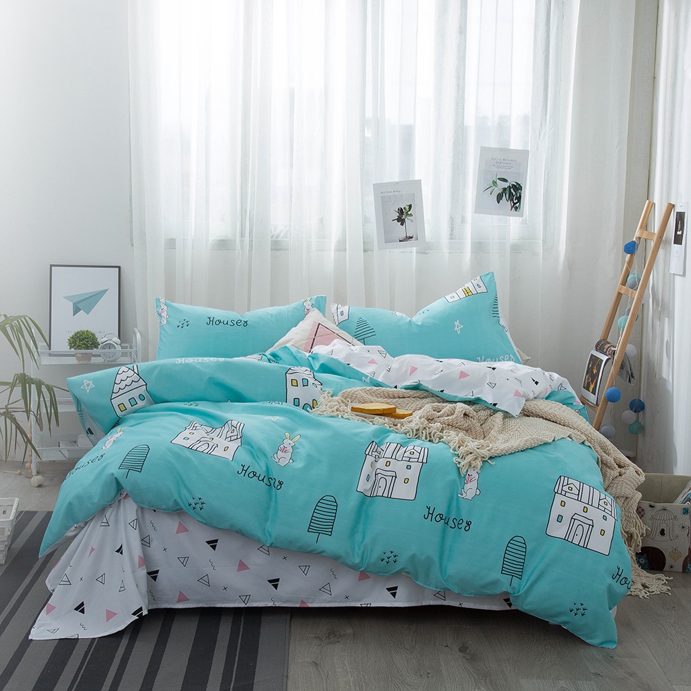 ผ้าปูที่นอนCottonผสมpolyester 3.5 / 5 / 6 ฟุต เกรดA พรีเมี่ยม ไม่รวมผ้าห่ม Fitted sheet รัดมุม