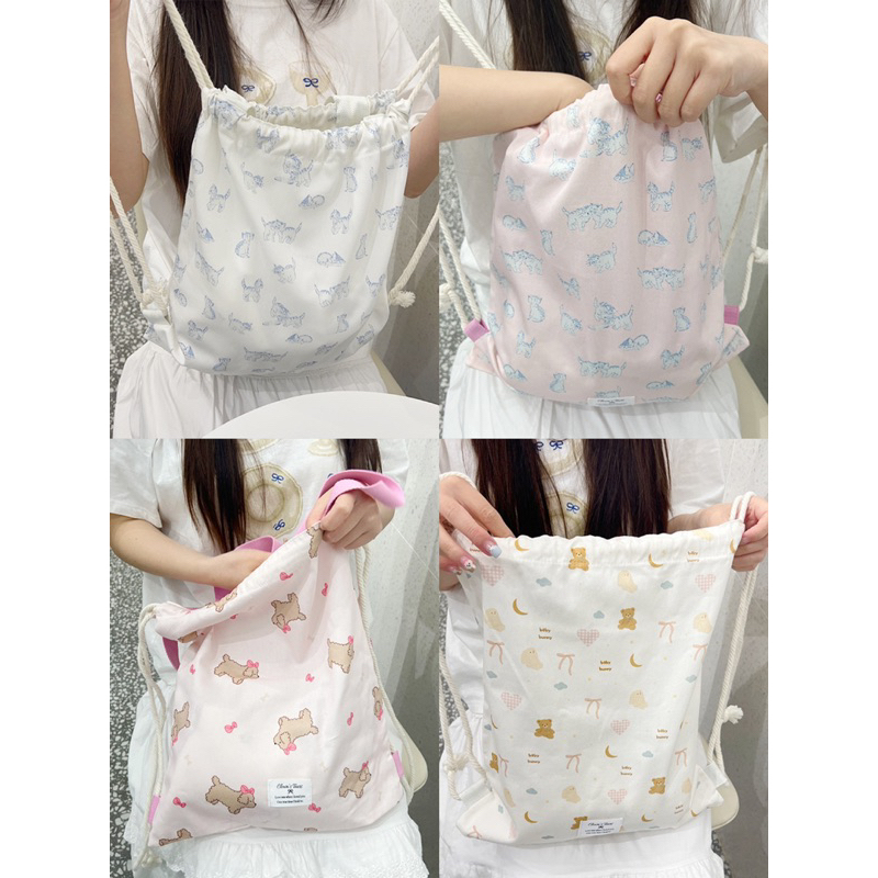 กระเป๋าผ้า กระเป๋าเป้สะพายหลัง กระเป๋าผ้า 6ลายให้เลือก พร้อมส่ง