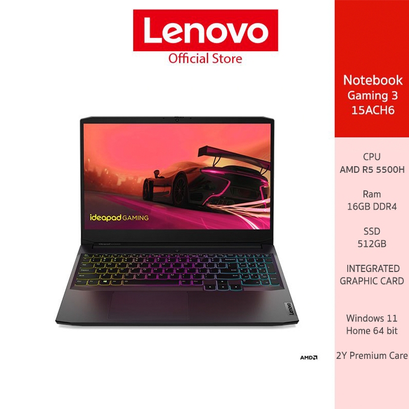 Lenovo Notebook (โน้ตบุ๊ค) IPG3-15 AMD R5 5500H 16G 512G RTX2050 4G (82K2027UTA)