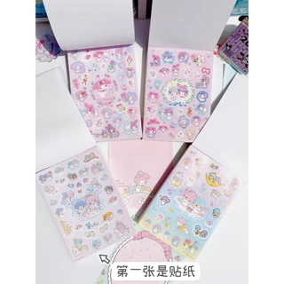 (ญี่ปุ่นแท้ 100%) คอลใหม่มาแล้วค่า กระดาษโน้ต ฉีก memo pad + sticker sanrio ขนาด A6 ลิขสิทธิ์แท้ สมุดจด